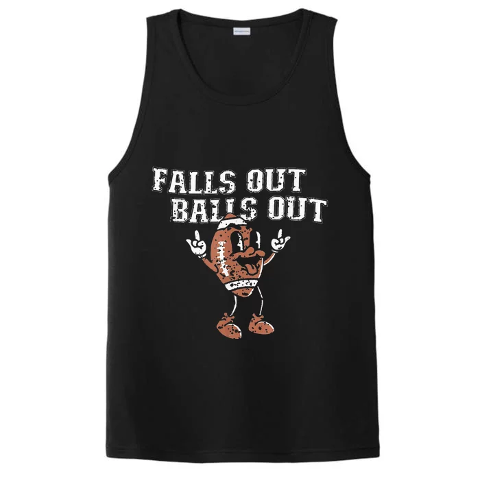 Retro Falls Out Balls Out Football Vintage Thanksgiving Performance Tank