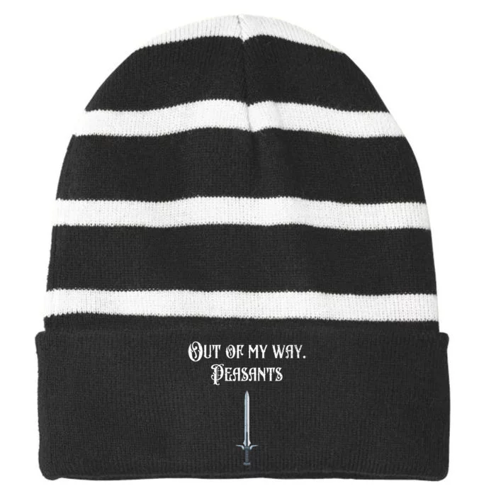 Renaissance Festival Out Of My Way Peasants Striped Beanie with Solid Band