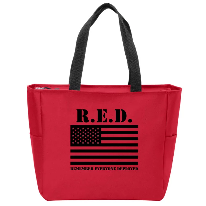 R.E.D. Friday | On Fridays We Wear Red | Remember Everyone Deployed Zip Tote Bag