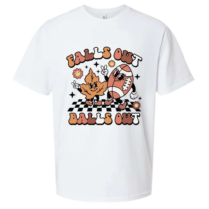 Retro Falls Out Balls Out Football Vintage Thanksgiving Sueded Cloud Jersey T-Shirt