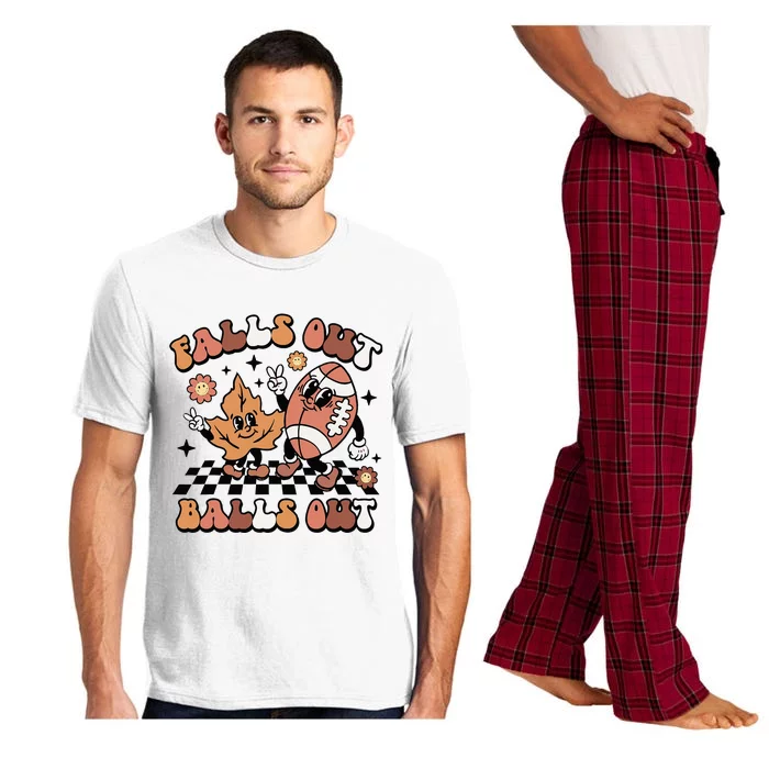 Retro Falls Out Balls Out Football Vintage Thanksgiving Pajama Set