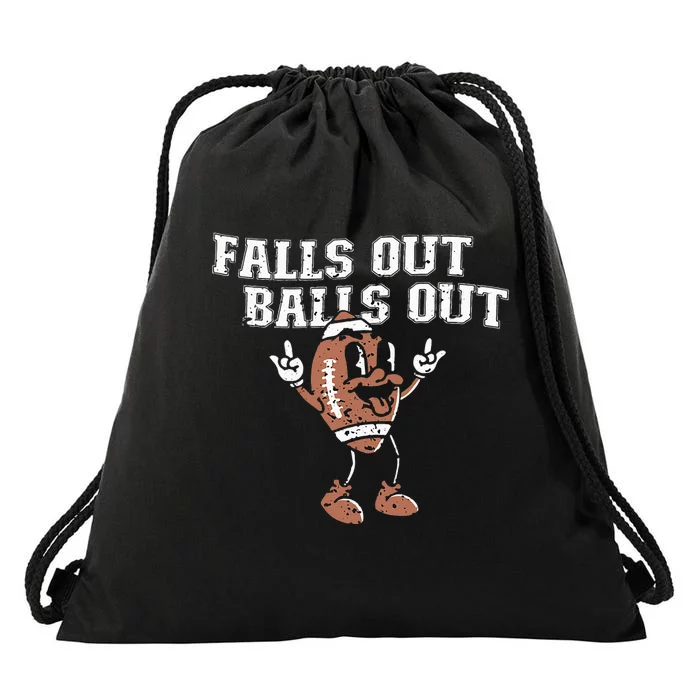 Retro Falls Out Balls Out Football Vintage Thanksgiving Drawstring Bag