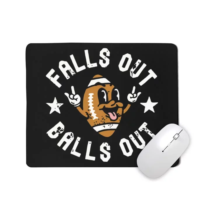 Retro Falls Out Balls Out Football Vintage Thanksgiving Gift Mousepad