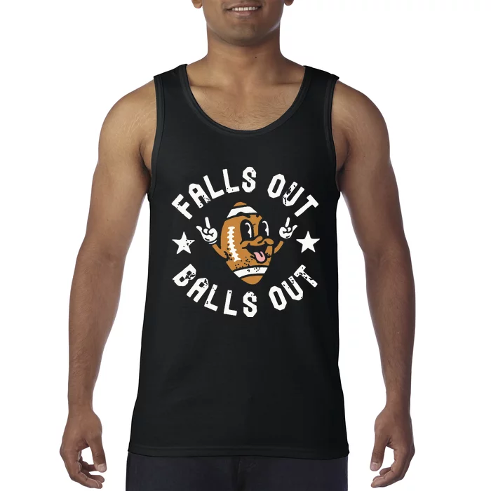 Retro Falls Out Balls Out Football Vintage Thanksgiving Gift Tank Top