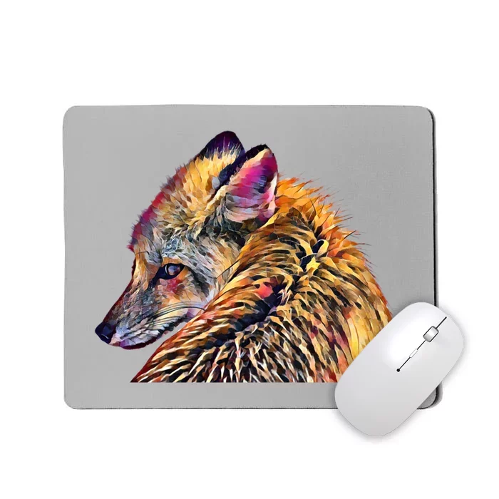 Red Fox Oil Paint Filter Fox Lover Great Gift Mousepad