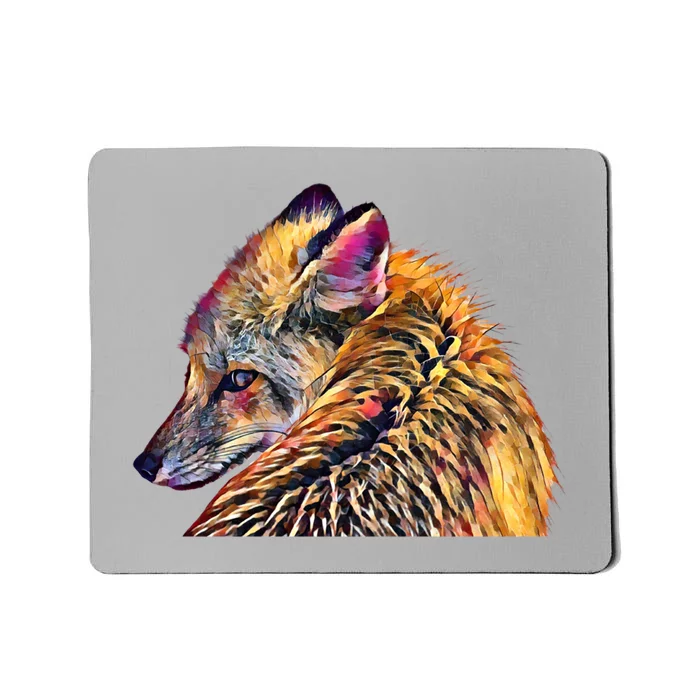 Red Fox Oil Paint Filter Fox Lover Great Gift Mousepad