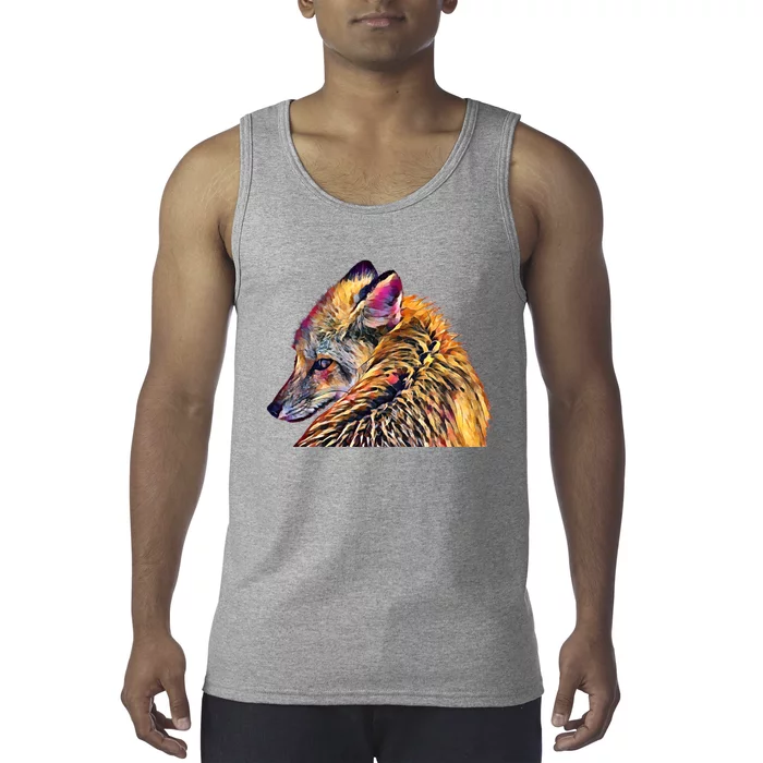 Red Fox Oil Paint Filter Fox Lover Great Gift Tank Top