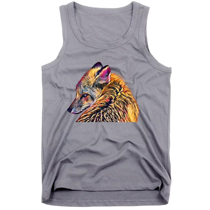 Red Fox Oil Paint Filter Fox Lover Great Gift Tank Top