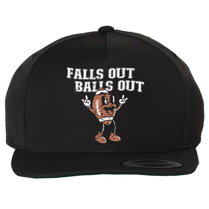 Retro Falls Out Balls Out Football Vintage Thanksgiving Wool Snapback Cap