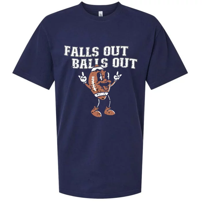 Retro Falls Out Balls Out Football Vintage Thanksgiving Sueded Cloud Jersey T-Shirt