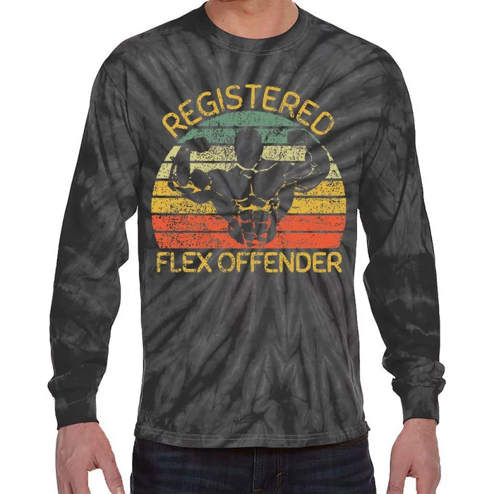 Registered Flex Offender Funny Gym Tie-Dye Long Sleeve Shirt