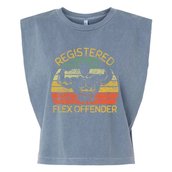 Registered Flex Offender Funny Gym Garment-Dyed Women's Muscle Tee