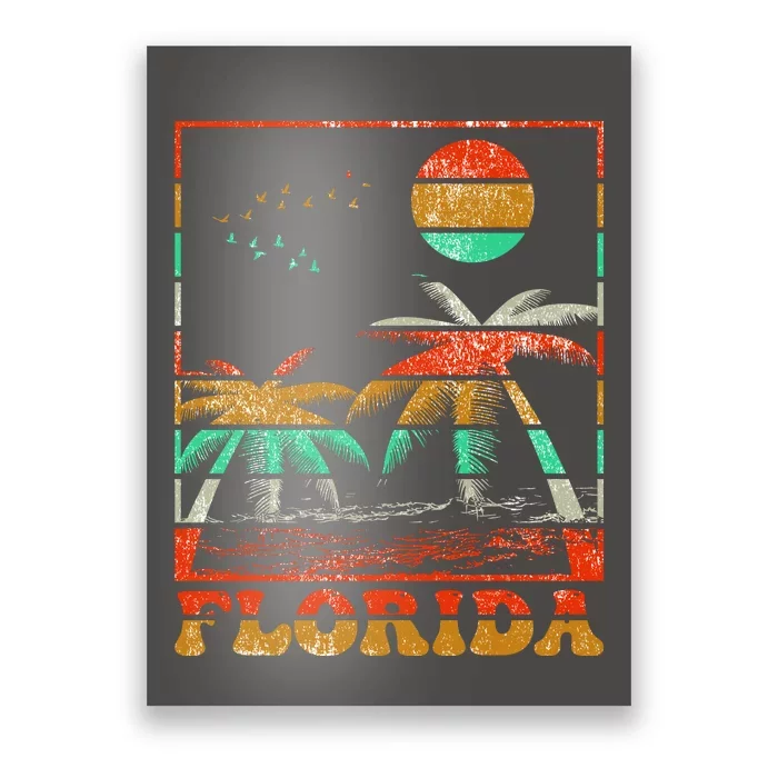 Retro Florida Palm Trees Poster