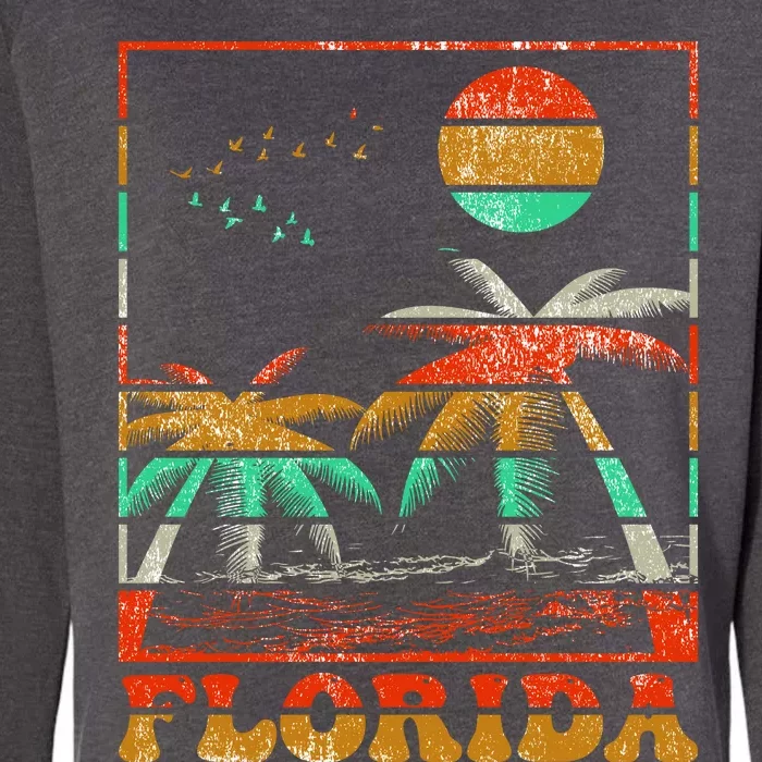 Retro Florida Palm Trees Womens California Wash Sweatshirt