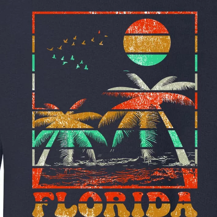 Retro Florida Palm Trees Toddler Sweatshirt