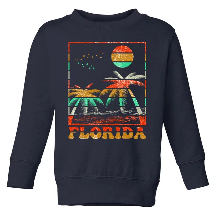 Retro Florida Palm Trees Toddler Sweatshirt