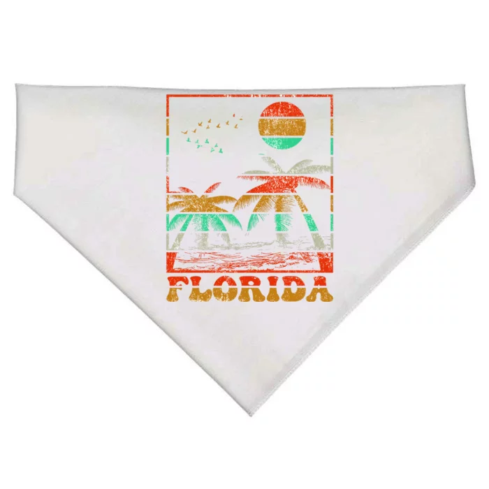 Retro Florida Palm Trees USA-Made Doggie Bandana