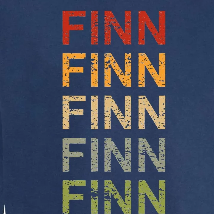 Retro Finn Personalized Finn Name Boy Man Finn Garment-Dyed Sweatshirt