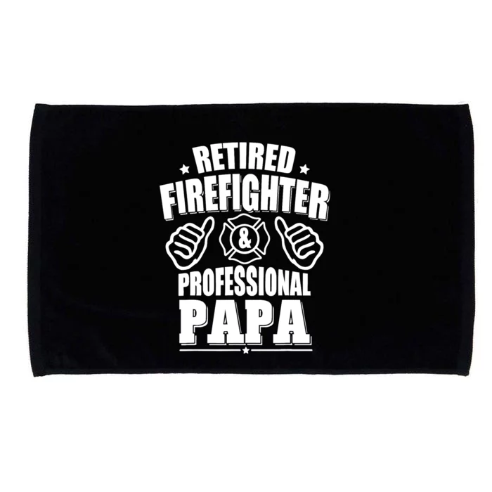 Retired Firefighter & Papa Retirement Gift Microfiber Hand Towel