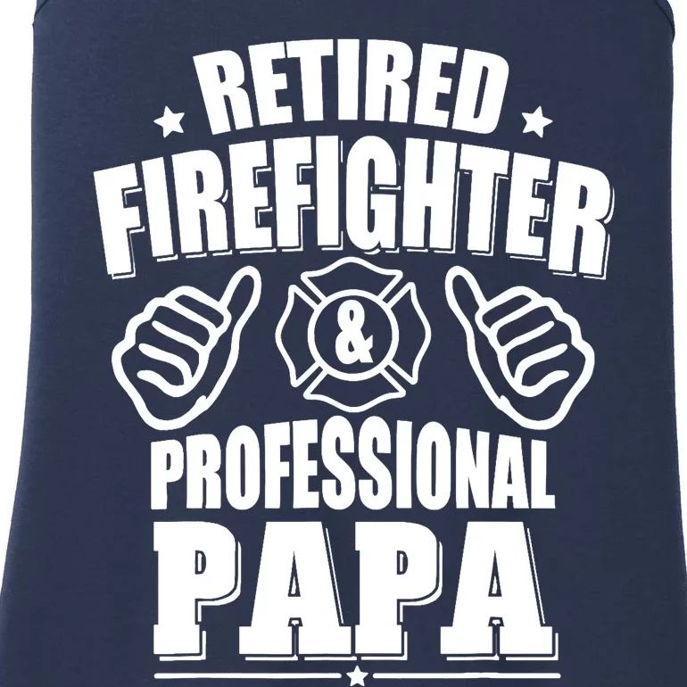 Retired Firefighter & Papa Retirement Gift Ladies Essential Tank