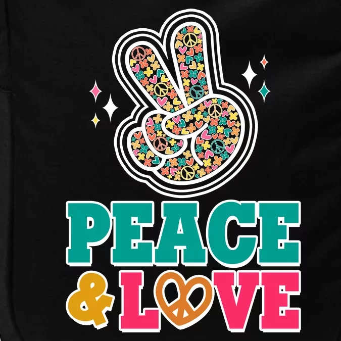 Retro Flower Power Peace And Love Impact Tech Backpack