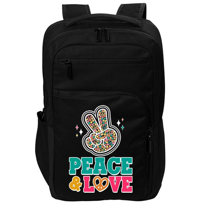 Retro Flower Power Peace And Love Impact Tech Backpack