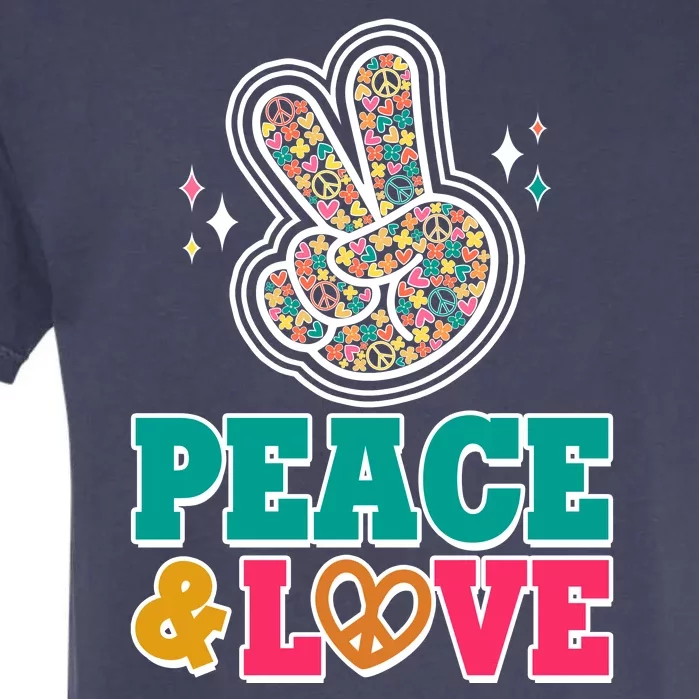 Retro Flower Power Peace And Love Garment-Dyed Heavyweight T-Shirt