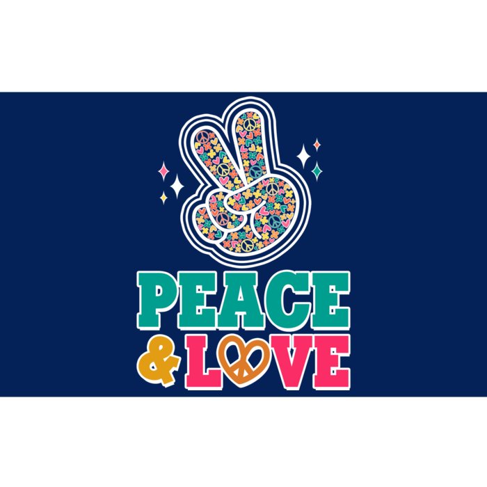 Retro Flower Power Peace And Love Bumper Sticker