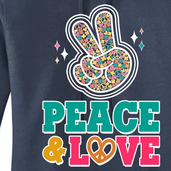 Retro Flower Power Peace And Love Women's Pullover Hoodie