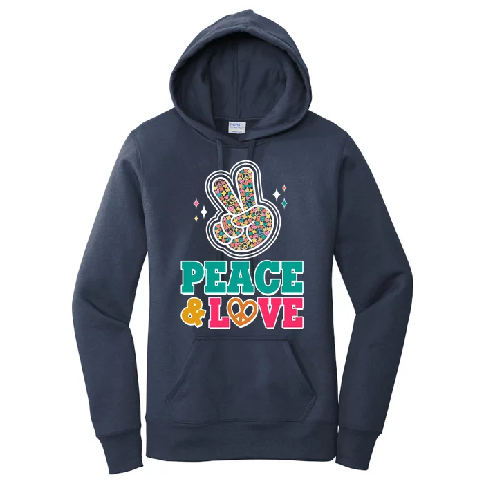 Retro Flower Power Peace And Love Women's Pullover Hoodie