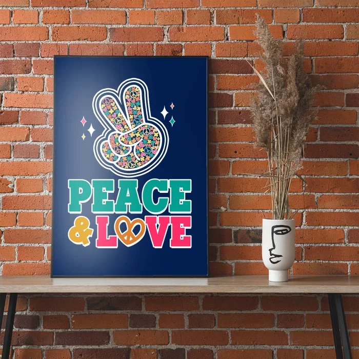 Retro Flower Power Peace And Love Poster