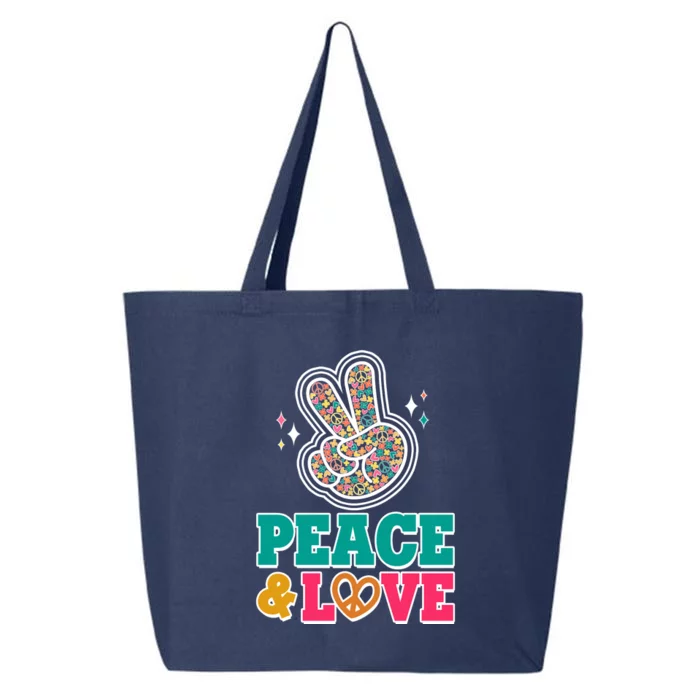 Retro Flower Power Peace And Love 25L Jumbo Tote