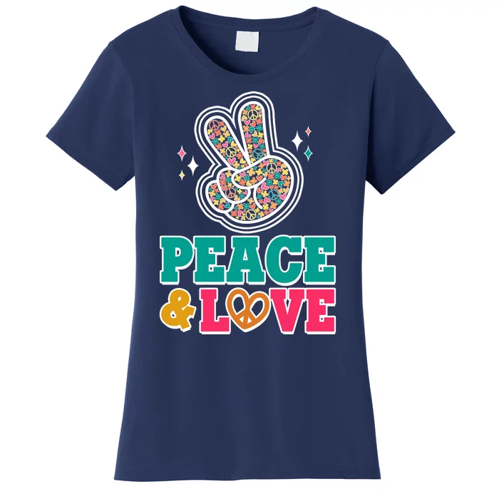 Retro Flower Power Peace And Love Women's T-Shirt