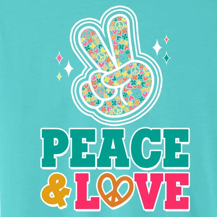 Retro Flower Power Peace And Love ChromaSoft Performance T-Shirt