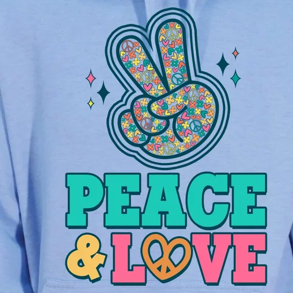 Retro Flower Power Peace And Love Unisex Surf Hoodie