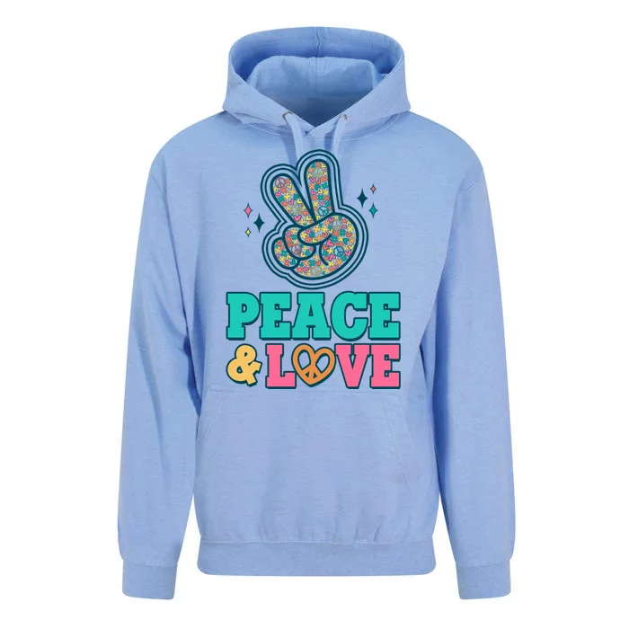 Retro Flower Power Peace And Love Unisex Surf Hoodie