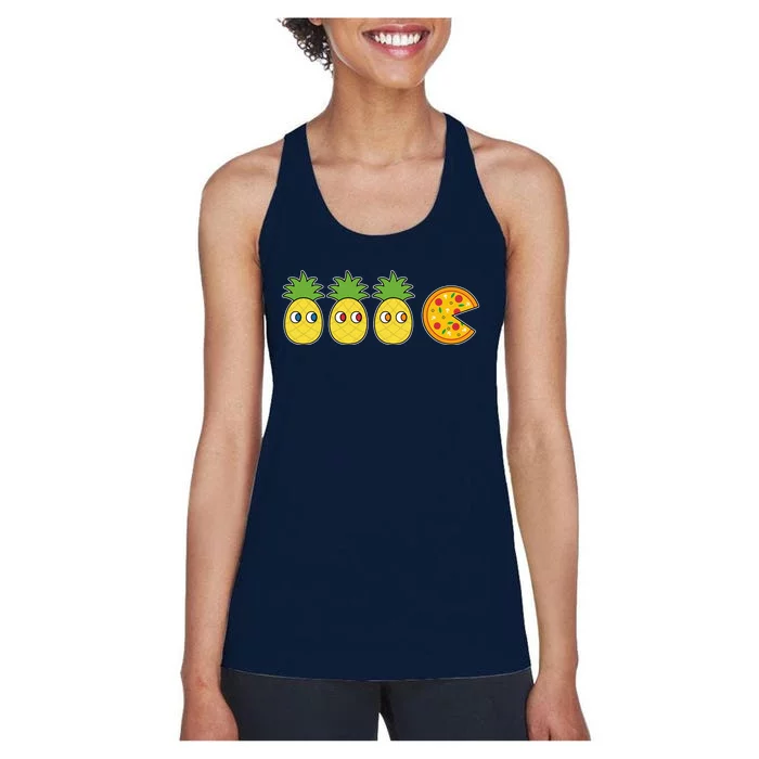 Retro Funny Pineapple Pizza Video Game Women's Racerback Tank