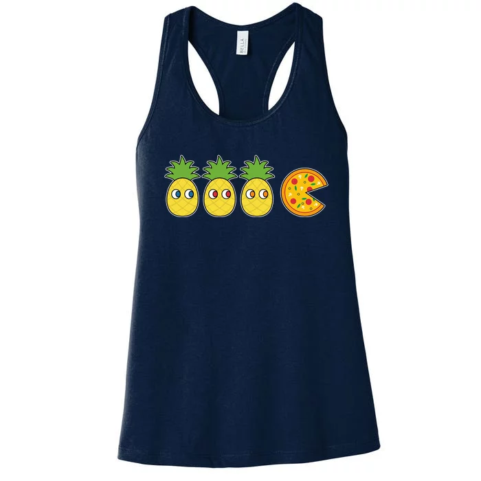 Retro Funny Pineapple Pizza Video Game Women's Racerback Tank