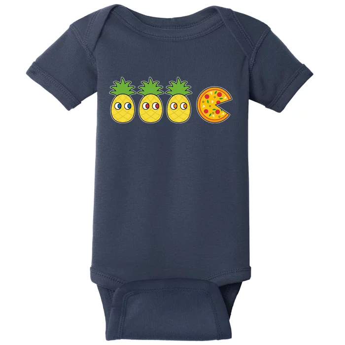 Retro Funny Pineapple Pizza Video Game Baby Bodysuit