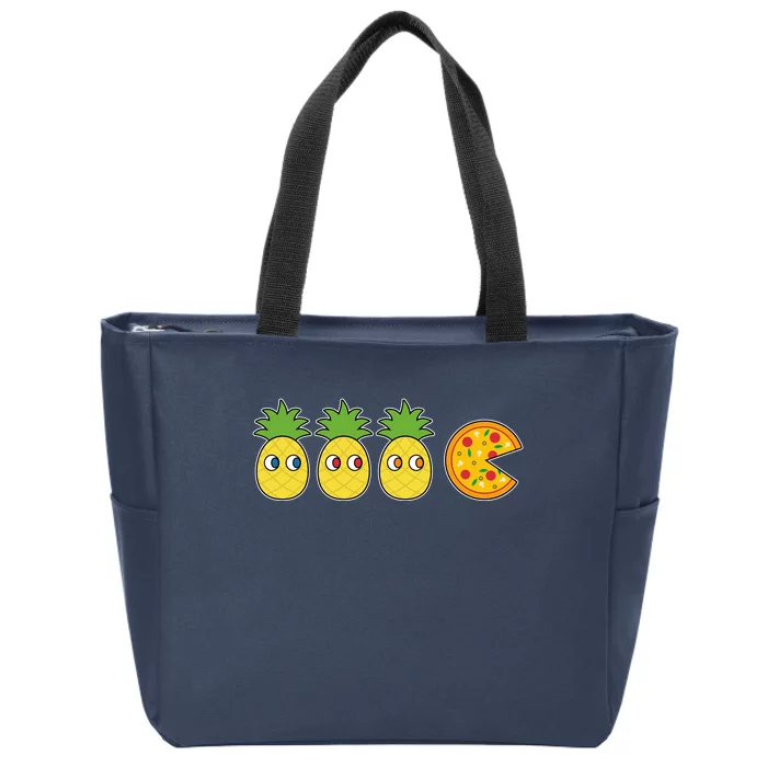 Retro Funny Pineapple Pizza Video Game Zip Tote Bag