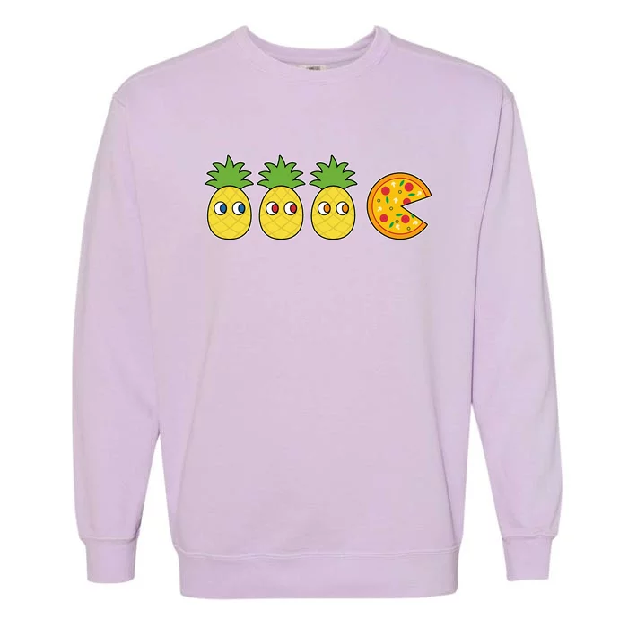 Retro Funny Pineapple Pizza Video Game Garment-Dyed Sweatshirt