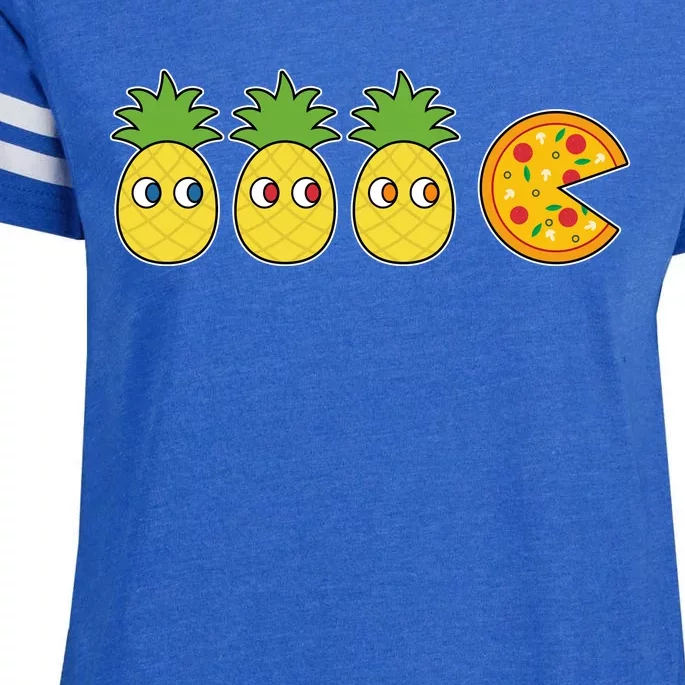 Retro Funny Pineapple Pizza Video Game Enza Ladies Jersey Football T-Shirt