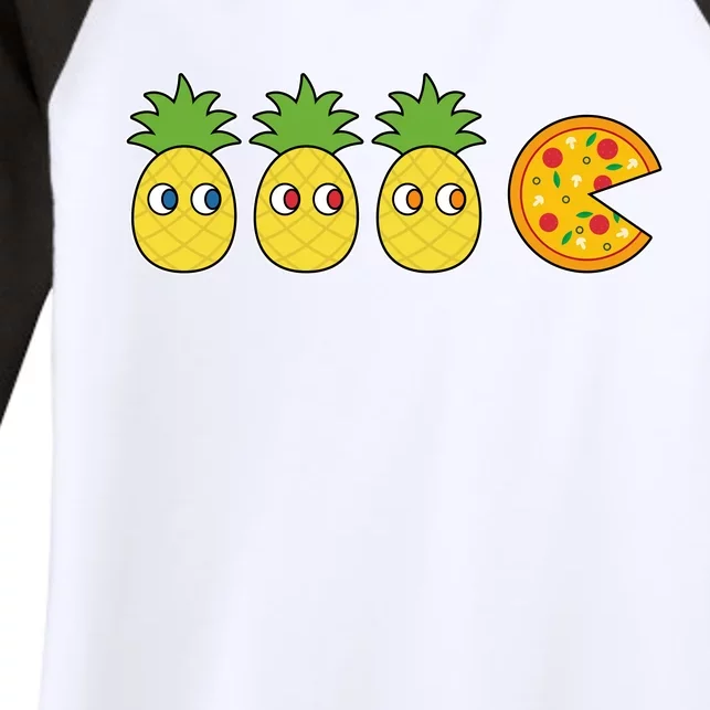 Retro Funny Pineapple Pizza Video Game Women's Tri-Blend 3/4-Sleeve Raglan Shirt