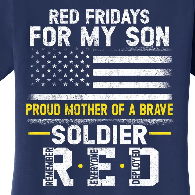 Red Friday Proud Mother Of Military Soldier Son Women's T-Shirt