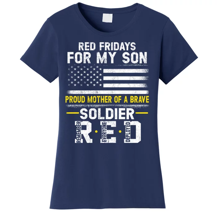 Red Friday Proud Mother Of Military Soldier Son Women's T-Shirt