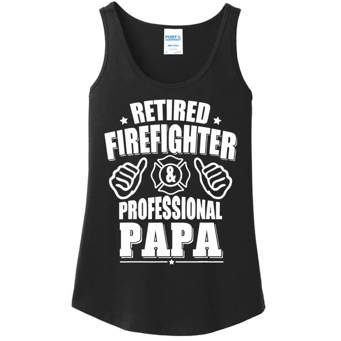 Retired Firefighter & Papa Retirement Gift Ladies Essential Tank