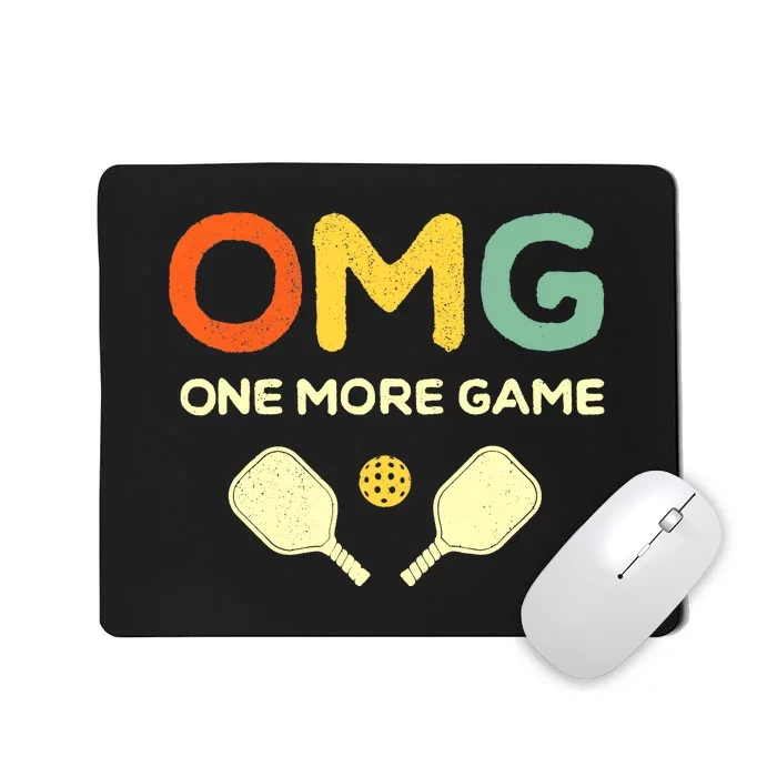 Retro Funny Pickleball Lover One More Game Omg Pickle Ball Gift Mousepad