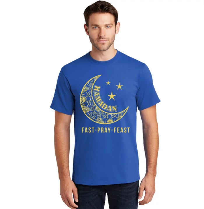 Ramadan Fast Pray Feast Feasting And Fasting Cool Islamic Gift Tall T-Shirt