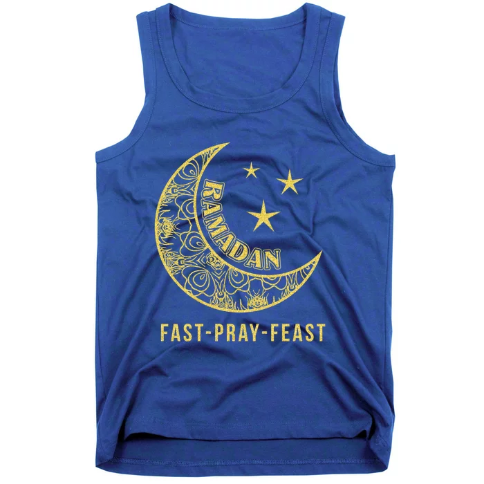 Ramadan Fast Pray Feast Feasting And Fasting Cool Islamic Gift Tank Top