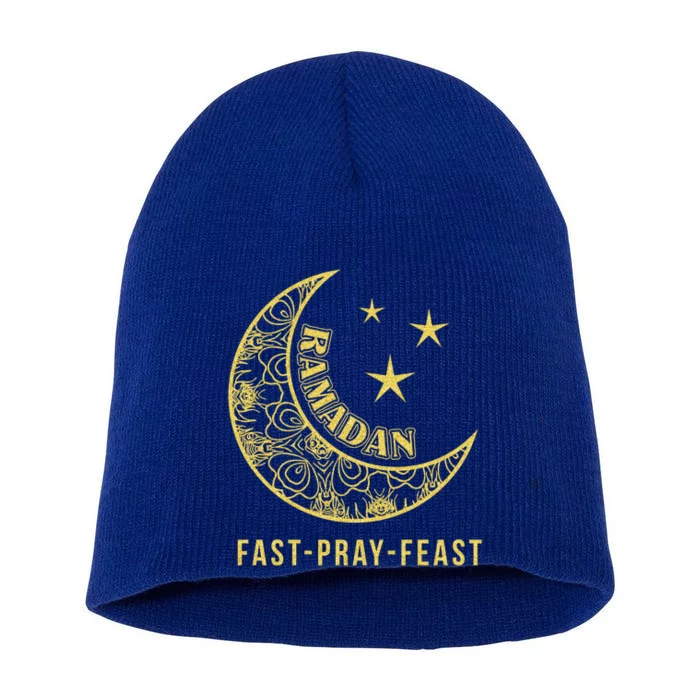 Ramadan Fast Pray Feast Feasting And Fasting Cool Islamic Gift Short Acrylic Beanie